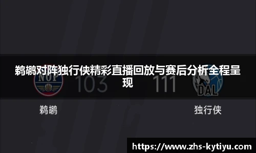 鹈鹕对阵独行侠精彩直播回放与赛后分析全程呈现